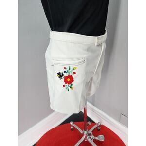 70s Vintage Vicky Boutique Beachwear Embroidered Shorts - XL